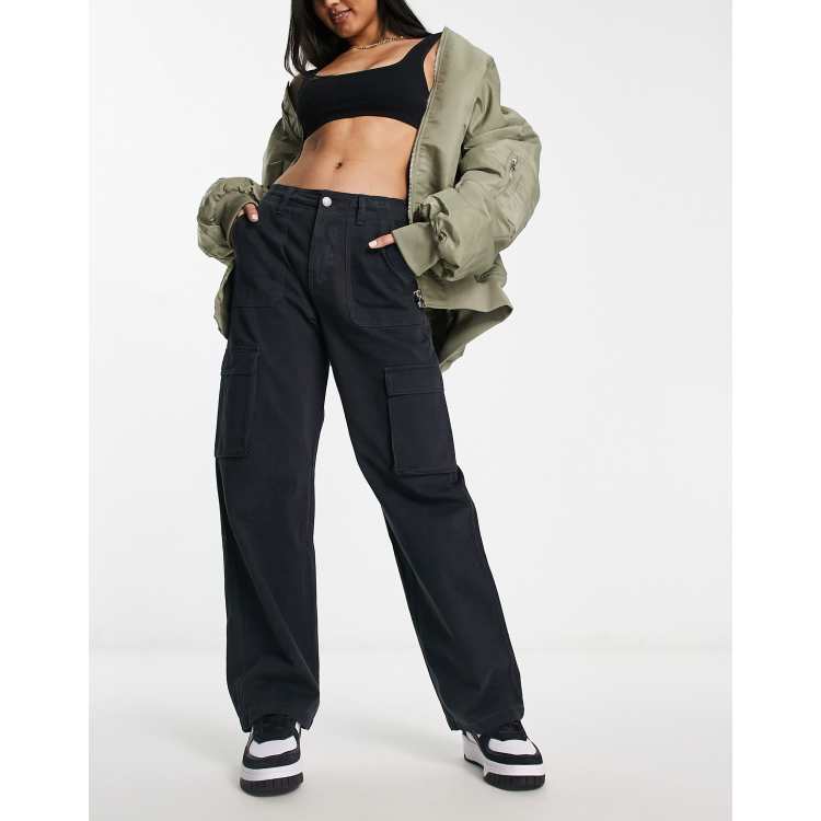 High waisted hot sale cargo trousers