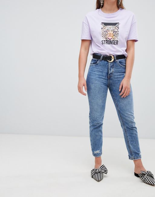 Stradivarius - Højtaljede 80'er-jeans