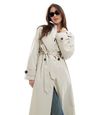 Stradivarius - Hochwertiger Trenchcoat in Steinbeige-Neutral