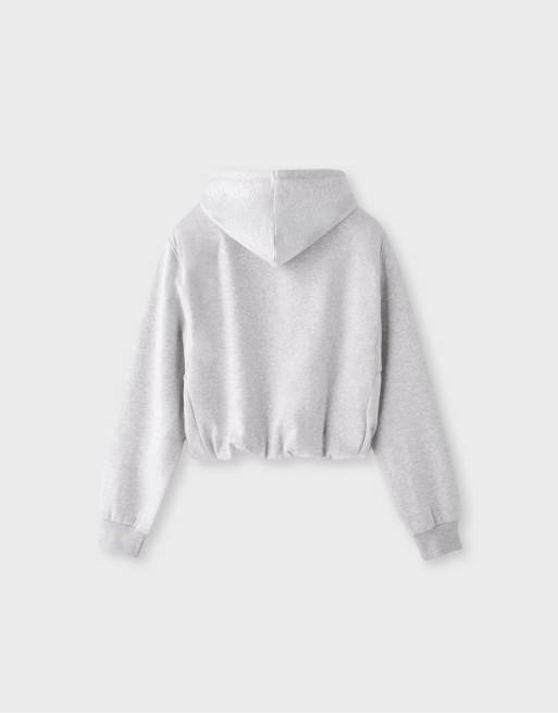 Stradivarius hoodie à épaules rembourrées gris chiné, 6 de 6