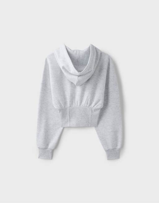 Stradivarius hoodie i corset-stil i gråmeleret, 7 af 7