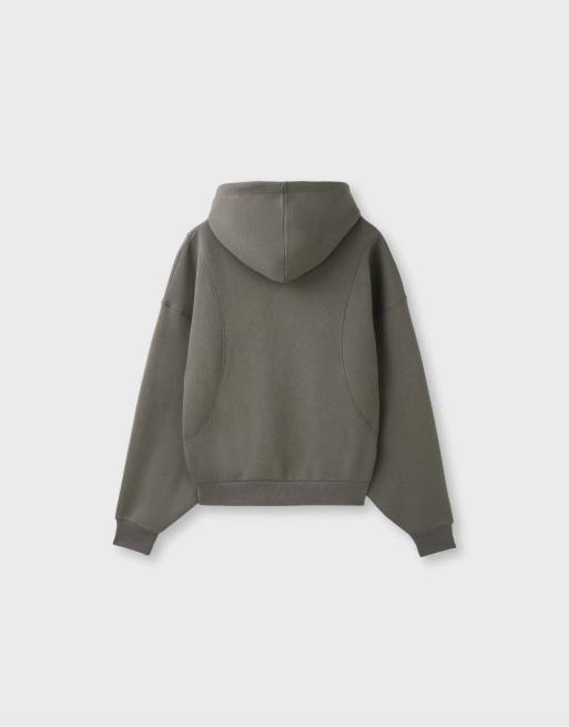 Stradivarius hoodie med tryck i khaki, 7 av 7