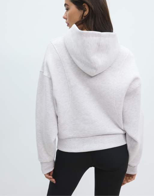 Stradivarius hoodie met print in grijs gemêleerd, 3 van 7