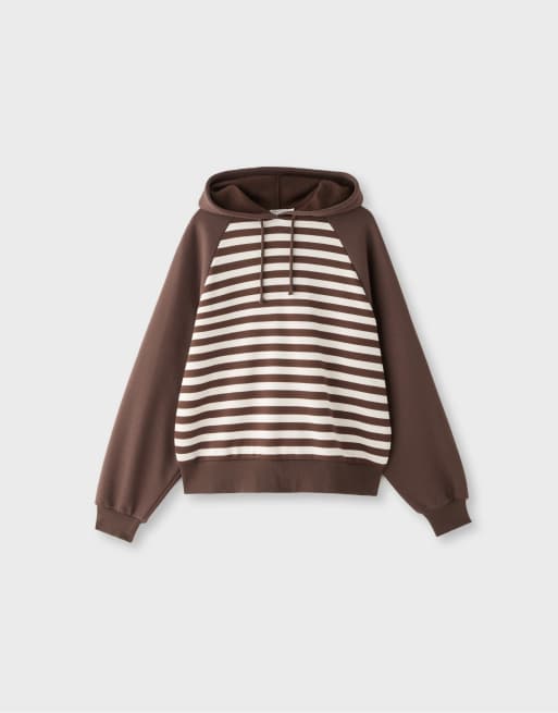 Stradivarius hoodie rayé marron, 5 de 6