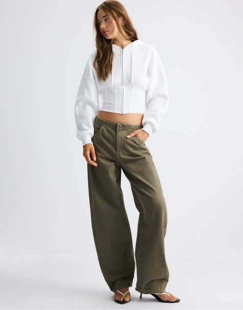 Stradivarius hoodie style corset en blanc écru - view 1