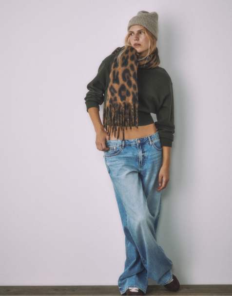 Stradivarius - Hoogsluitende gebreide sweater in groen - view 1