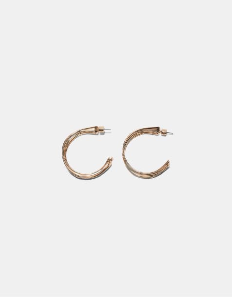 Stradivarius Hoop earrings in gold - view 1