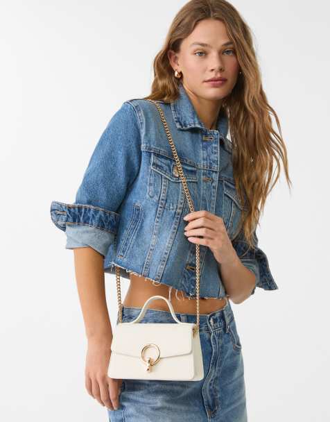 Stradivarius - Hvid crossbody-taske med rund hægtelås - view 1
