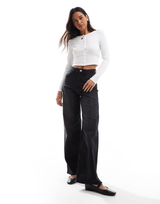 Stradivarius - Hvid figursyet crop-cardigan, 4 af 4