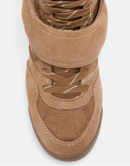 Stradivarius indvendige kile-sneakers i beige, 5 af 6