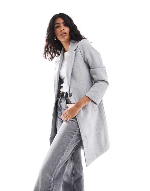Stradivarius - Jack met wollook in grijs