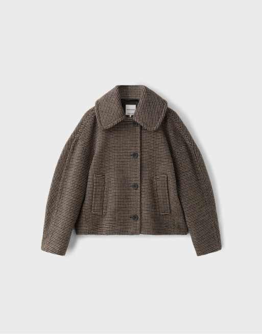 Stradivarius jacka i ullmix i beige, 6 av 7
