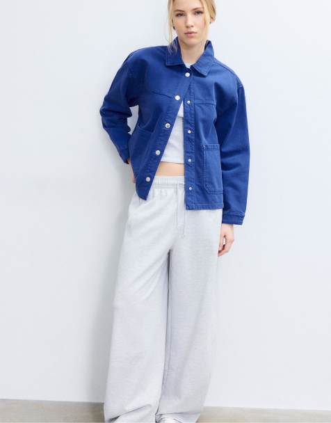 Stradivarius Jacket with patch pockets in electric blue - view 1