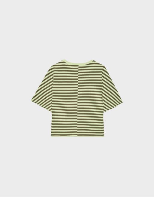 Stradivarius – Japanese – Kakifärgad t-shirt med korta ärmar, 7 av 7