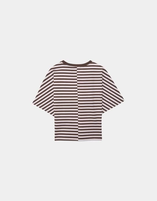 Stradivarius – Japanese – Kurzärmliges T-Shirt in Pastellrosa, 7 von 7