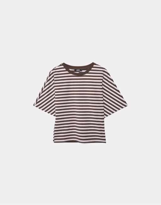 Stradivarius – Japanese – Pastellrosa t-shirt med korta ärmar, 6 av 7