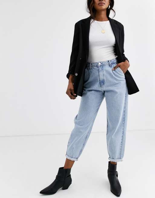 Stradivarius - Jean ample - Bleu