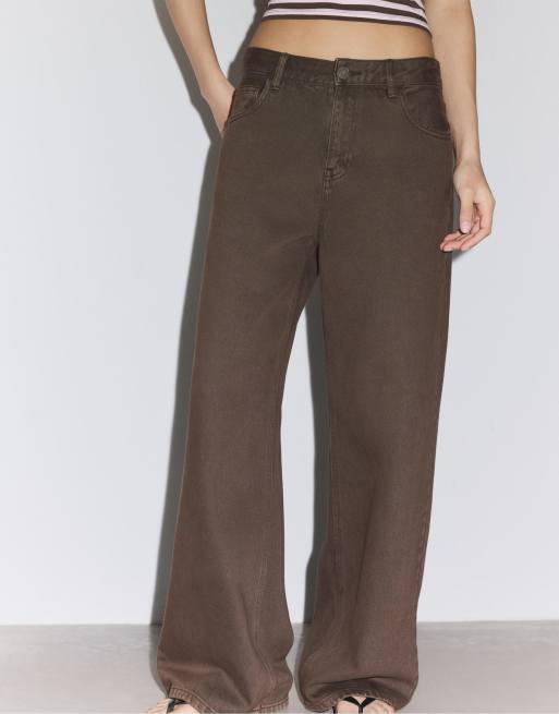 Stradivarius - Jean ample - Marron, 2 de 4
