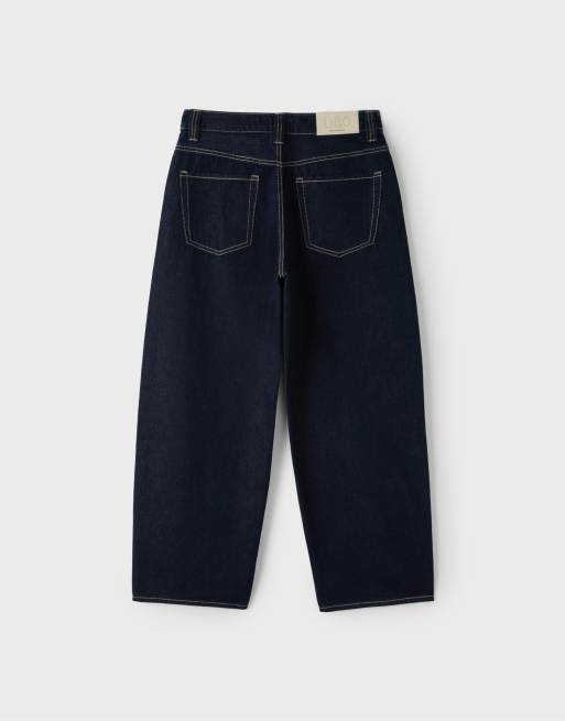 Stradivarius jean coupe barrel D80 en denim bleu brut, 7 de 7