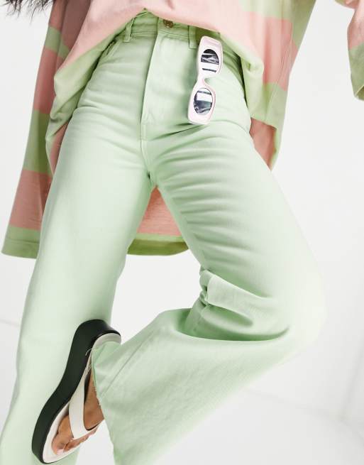 Stradivarius - Jean dad style années 90 - Vert