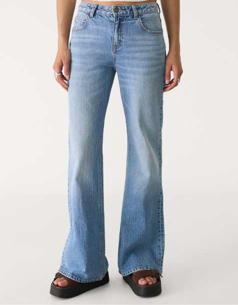 Stradivarius - Jean évasé confortable - Bleu moyen - view 1