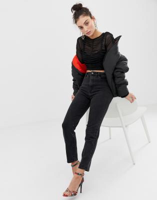 asos stradivarius slim mom jeans