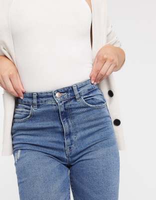 asos stradivarius slim mom jeans