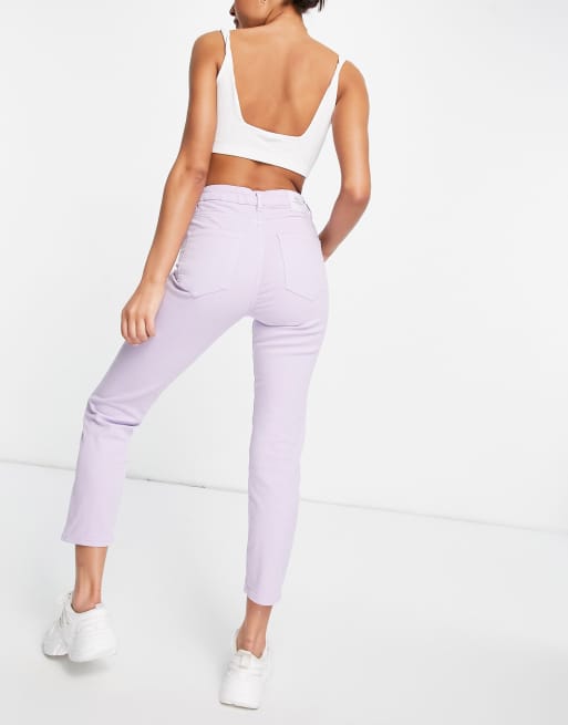 Stradivarius - Jean mom slim stretch - Lilas, 2 de 4
