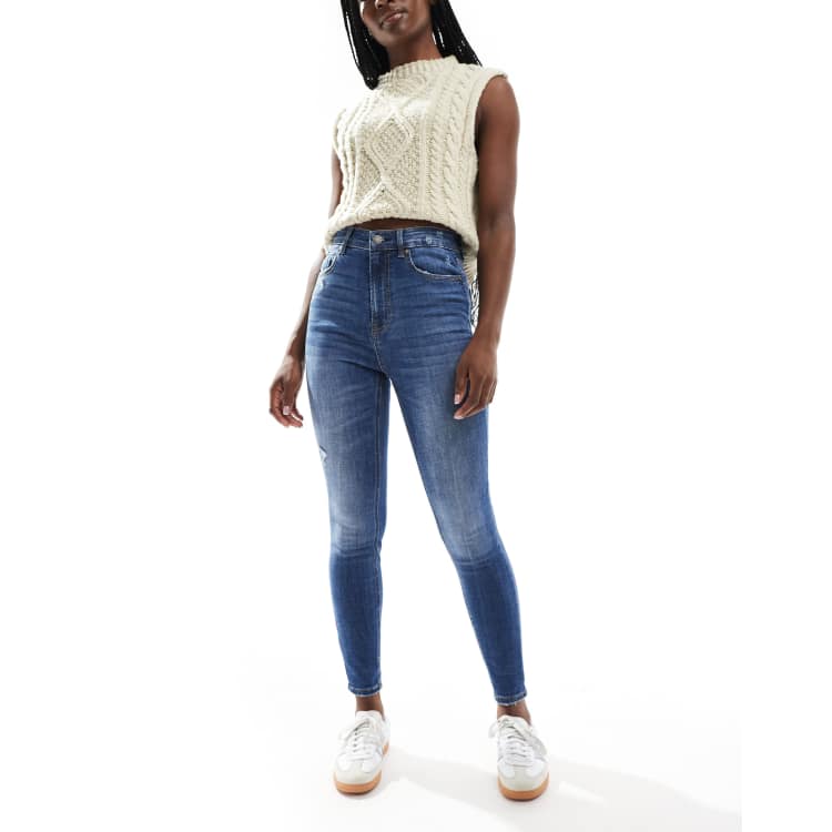 Jean Femme And & Super Skinny Fit - Taille 28/30 - Longueur Jambe 31 - Délavé Bleu Moyen
