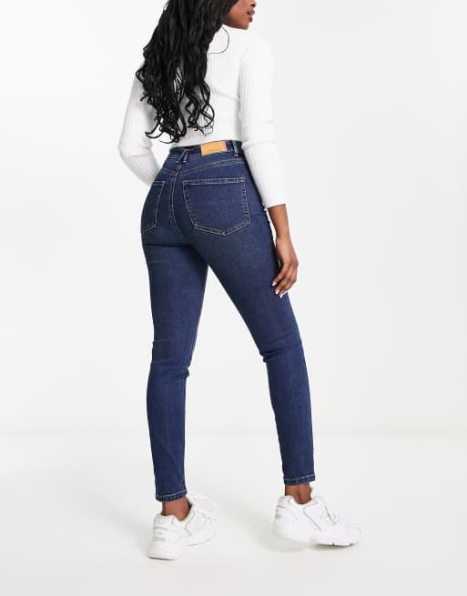 Stradivarius Jean skinny taille ultra haute Bleu fonc