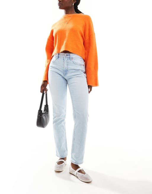 Stradivarius Jean slim droit Bleu clair ASOS