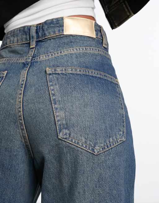 Stradivarius - Jean ultra ample - Délavage vintage , 3 de 5