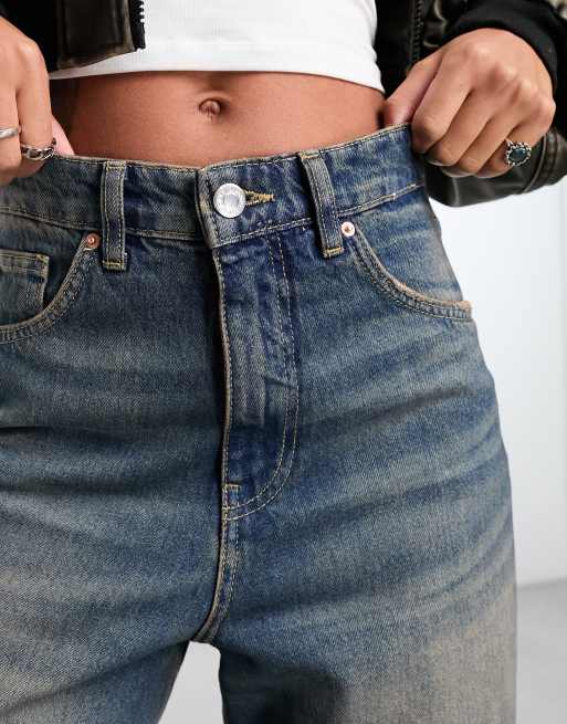 Stradivarius - Jean ultra ample - Délavage vintage , 5 de 5