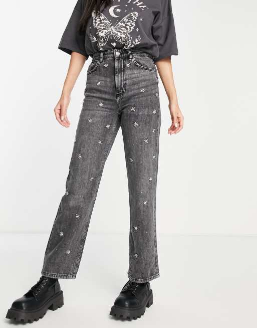 Black jeans with store diamonds