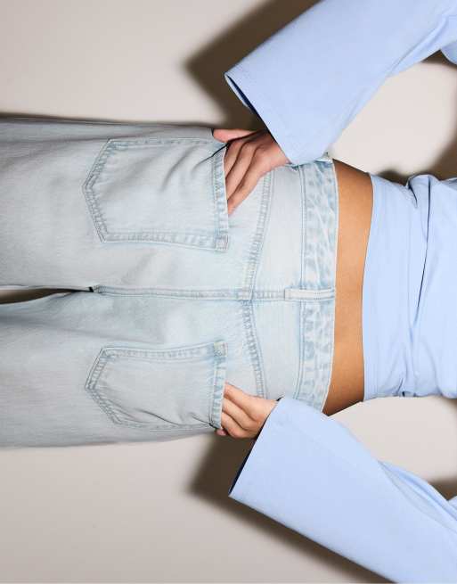 Stradivarius - Jeans a fondo ampio color candeggiato chiaro, 3 di 4