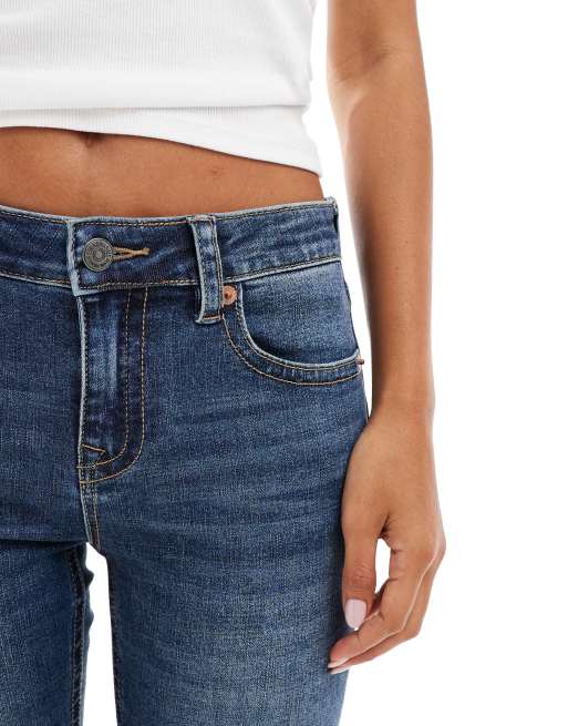 Jeans Donna Boot Cut Blu Scuro - Vita Bassa, Taglio Aderente E Stile Svasato Per Look Casual E Alla Moda - Foto 3