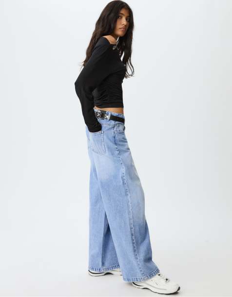 Stradivarius - Jeans ampi azzurro medio - view 1