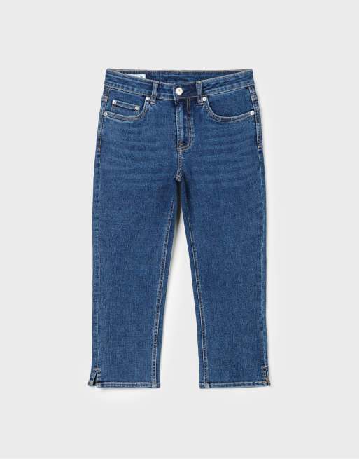 Stradivarius jeans Capri lavaggio denim medio, 6 di 7