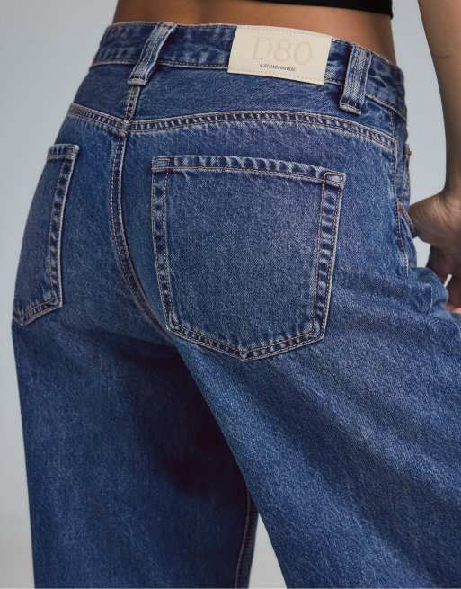 Stradivarius - Jeans D80 con vestibilità a barile lavaggio medio, 4 di 7