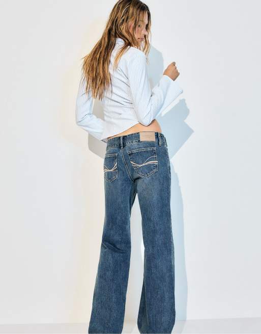 Stradivarius - Jeans dritti a vita bassa con passanti lavaggio denim medio, 2 di 4