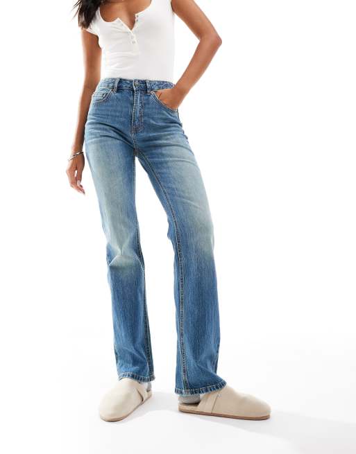 Stradivarius - Jeans med lige ben i blå vintage-vask, 5 af 5