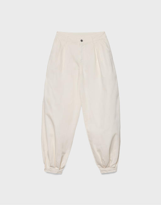 Stradivarius - Jeans met ballonpijpen in vanille, 6 van 7