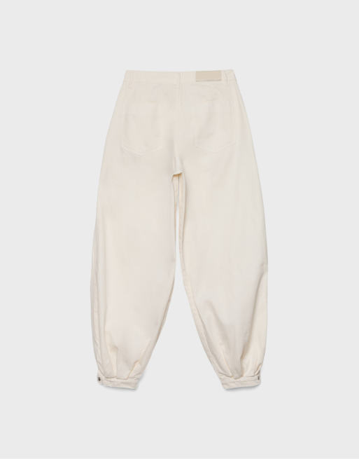 Stradivarius - Jeans met ballonpijpen in vanille, 7 van 7