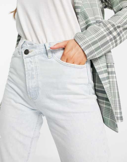 Stradivarius - Jeans met rechte pijpen en onafgewerkte zoom in bleekwassing , 3 van 4