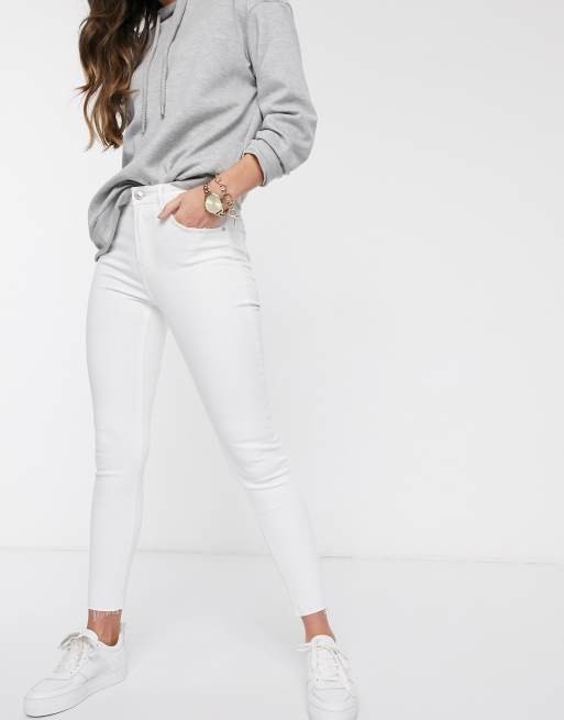 Stradivarius Jeans skinny a vita alta bianchi ASOS
