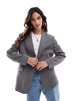 Stradivarius Jersey Blazer In Dark Gray