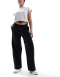 [Stradivarius] Stradivarius jersey pull on pants in black L BLACK
