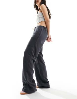 Stradivarius jersey pull on pants in grey 