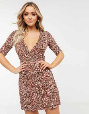 stradivarius animal print dress