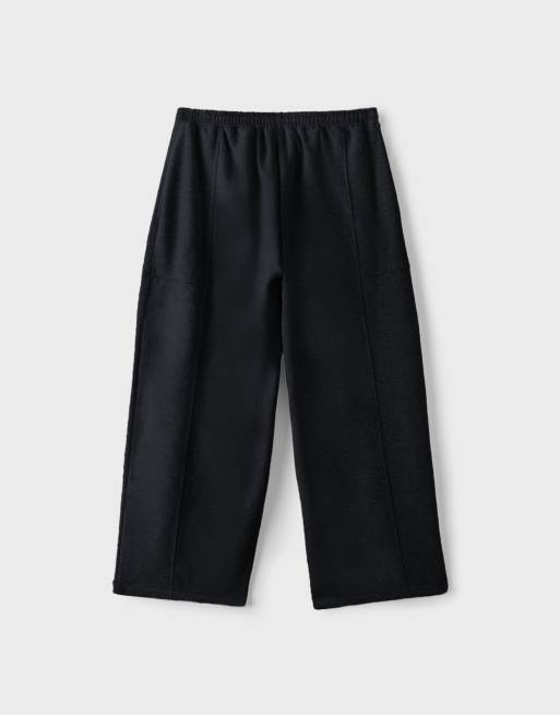 Stradivarius Jogger aus Baumwollplüsch mit Barrel-Bein in Dunkelgrau, 7 von 7
